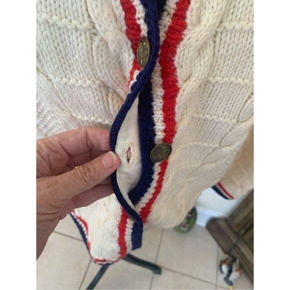 Vintage Handmade Wool Tennis Cardigan - Picture 4 of 10